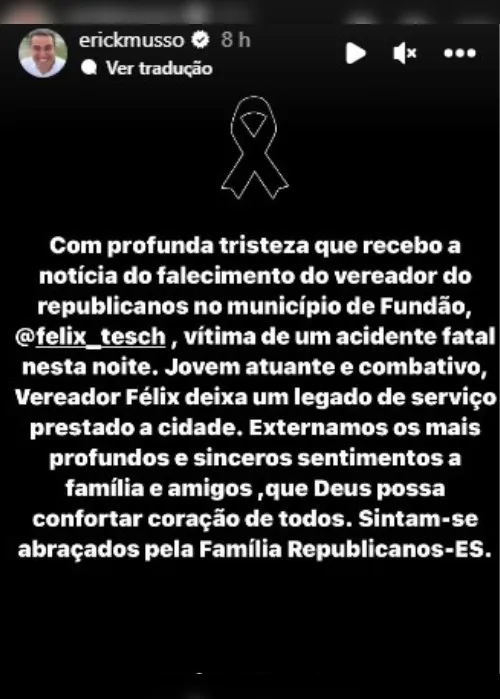 Imagem ilustrativa da imagem Vereador de cidade do ES morre em acidente na BR-101