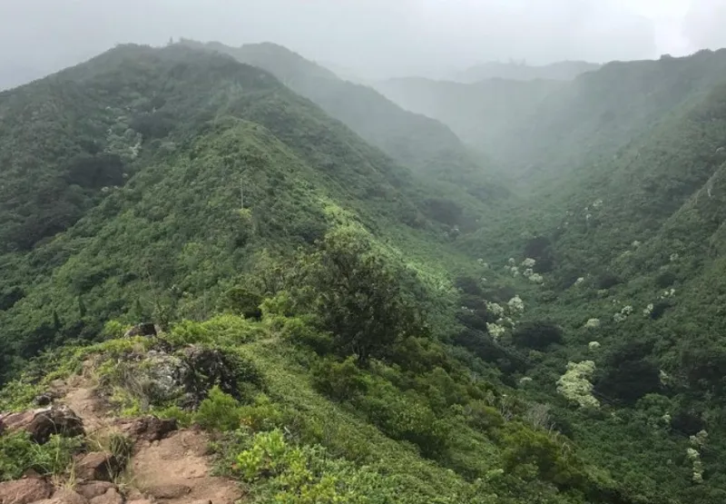 Imagem da trilha de Lanipo, no Havaí