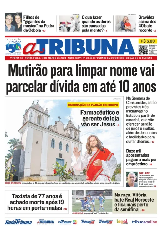 Imagem ilustrativa da imagem Confira os destaques do jornal A Tribuna desta terça-feira