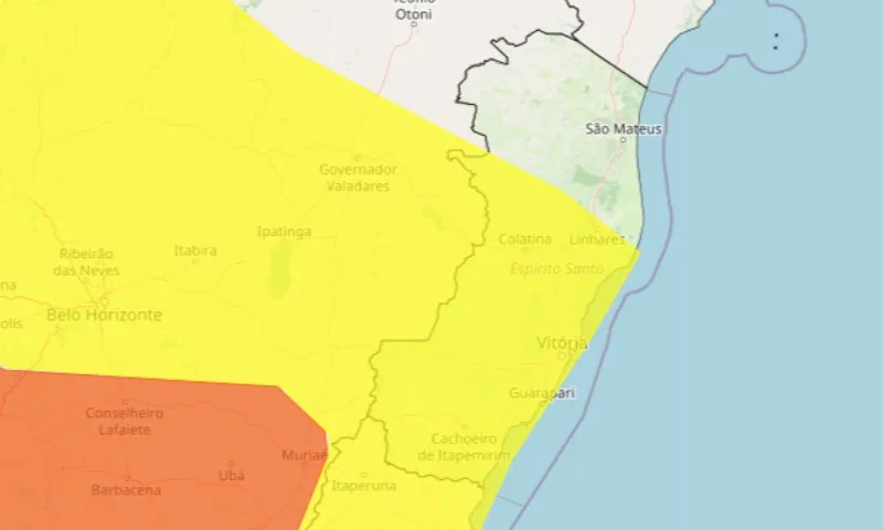 Imagem ilustrativa da imagem ES recebe novo alerta de chuvas intensas em mais de 60 cidades