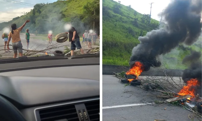 Imagem ilustrativa da imagem Em protesto por falta de energia, moradores fecham trecho da BR-101 em Viana