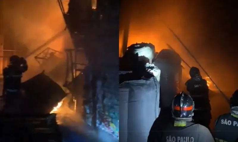 Imagem ilustrativa da imagem Grande incêndio atinge galpão de recicláveis em Guarulhos