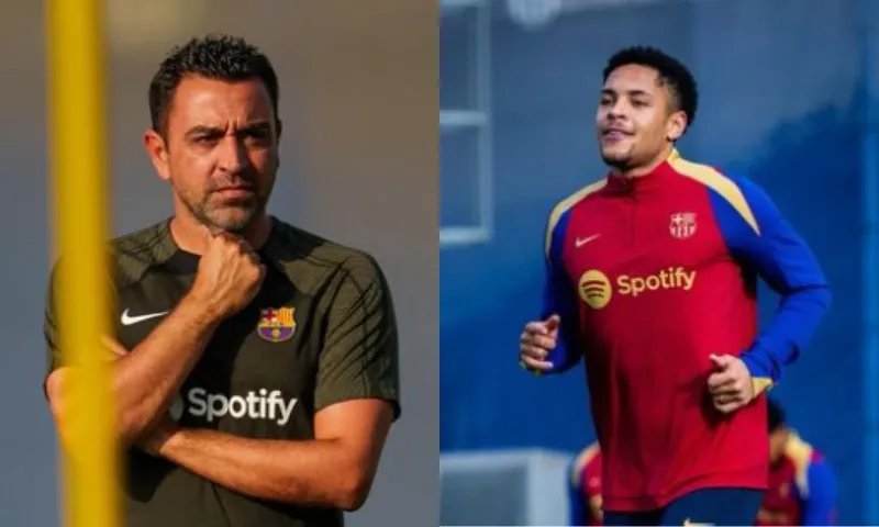 Imagem ilustrativa da imagem Xavi promete dar minutagem a Vitor Roque no Barcelona: 'Acreditamos nele'