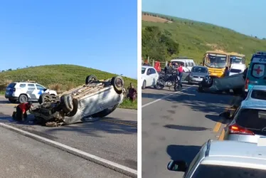 Imagem ilustrativa da imagem Acidente deixa uma pessoa morta e outras quatro feridas em rodovia do ES