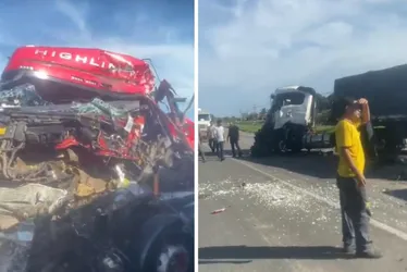 Imagem ilustrativa da imagem Acidente envolvendo carretas deixa feridos na rodovia BR-101