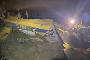 Imagem ilustrativa da imagem Avião cai, fica de ponta-cabeça e deixa piloto ferido em MG