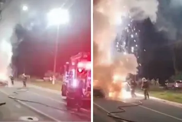 Imagem ilustrativa da imagem Carro de luxo pega fogo e explode em rodovia no ES