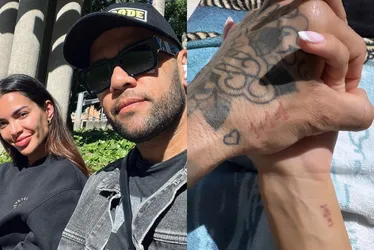 Imagem ilustrativa da imagem Daniel Alves teria pedido publicação de foto de mãos dadas por mulher, diz jornal