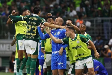 Imagem ilustrativa da imagem Palmeiras volta a virar final, derruba Santos e leva tri paulista após 90 anos