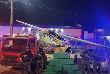 Imagem ilustrativa da imagem Polícia Militar apreende avião e 460 kg de droga em Mato Grosso