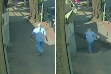 Imagem ilustrativa da imagem VÍDEO | Médico é “engolido” por cratera após calçada ceder no ES