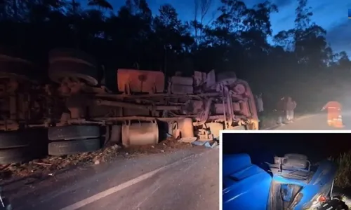 
          Imagem ilustrativa da imagem Caminhão tomba e deixa uma pessoa morta na BR-262 no ES
          