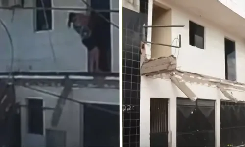 
          Imagem ilustrativa da imagem Marquise desaba e mulher cai com criança no colo
          