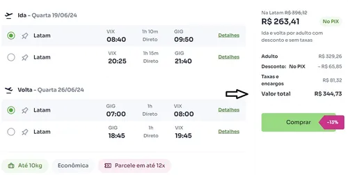 
          Imagem ilustrativa da imagem Voos de Vitória por menos de R$ 350 (ida e volta) para 3 cidades
          