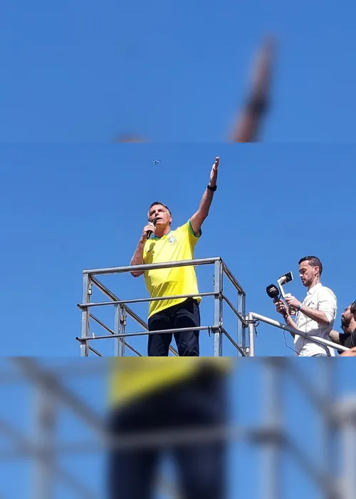 Imagem ilustrativa da imagem Bolsonaro exalta Musk, e ato eleva ataques a Moraes e Pacheco