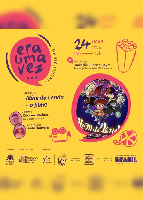 Imagem ilustrativa da imagem Cineclubinho estreia programação gratuita na Fundação Gilberto Freyre neste domingo