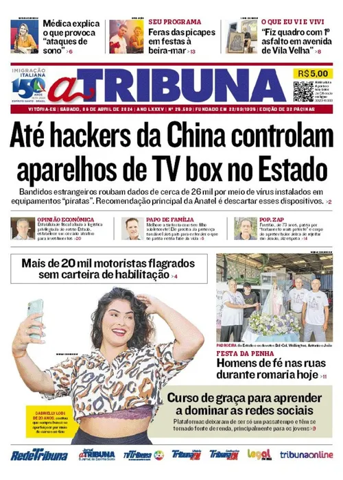 Imagem ilustrativa da imagem Confira os destaques do jornal A Tribuna deste sábado