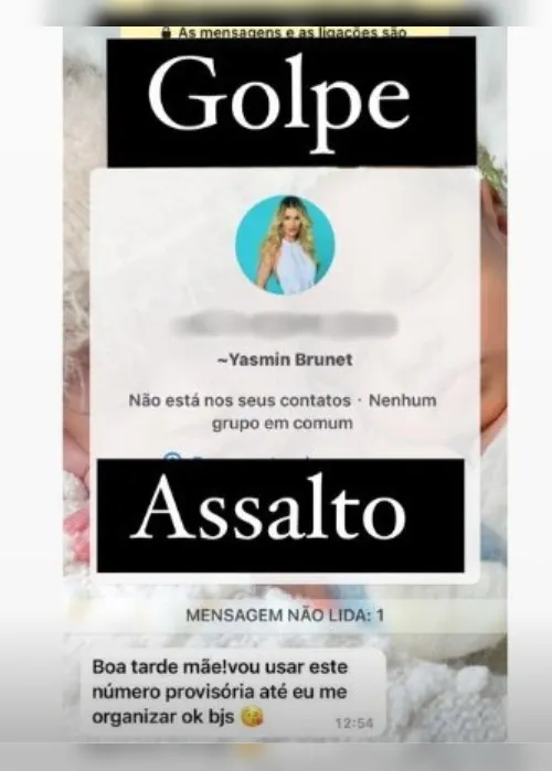 Imagem ilustrativa da imagem Luiza Brunet denuncia tentativa de golpe em nome da filha Yasmin: "Assalto"