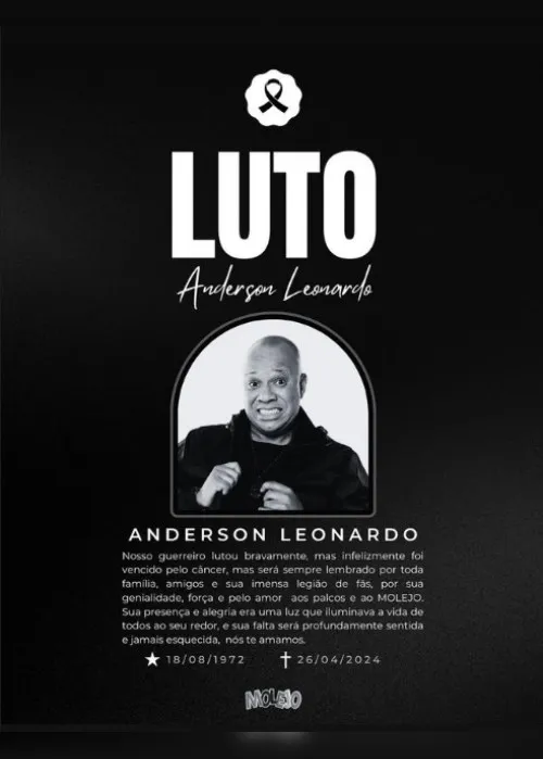 Imagem ilustrativa da imagem Morre Anderson Leonardo, do Molejo, aos 51 anos