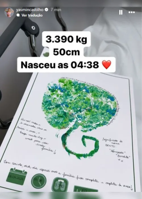 Imagem ilustrativa da imagem Nasce Bento, filho da influenciadora Yasmin Castilho e Lucas Provesi