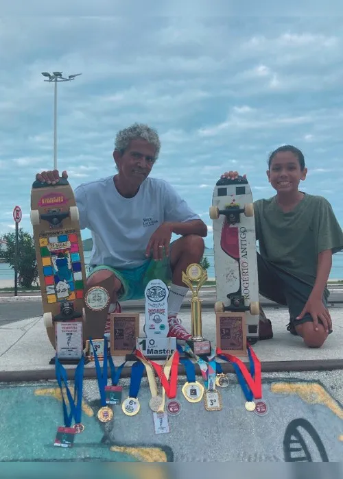 Imagem ilustrativa da imagem Pai e filho de Guarapari juntos em Mundial de Skate