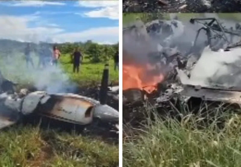 Avião foi incendiado por suspeitos que fugiram