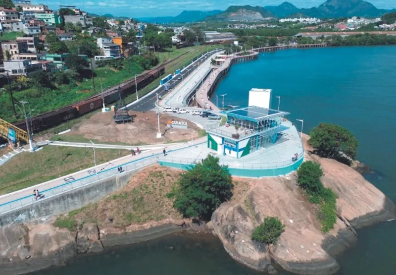 Inaugurada no fim do ano passado, a nova orla de Cariacica tem calçadão, ciclovia, playground e restaurantes
