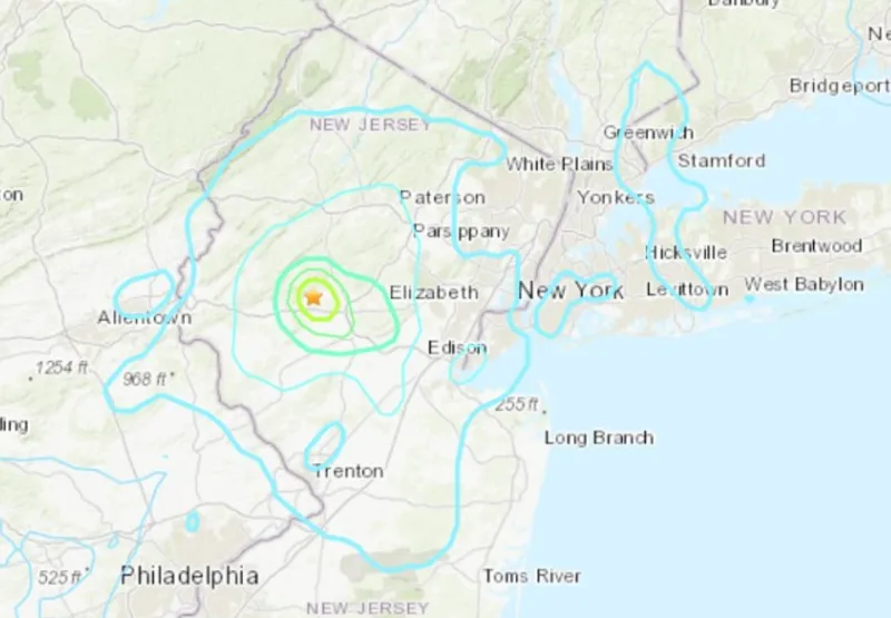 Epicentro dos tremores foi em um distrito de Nova Jersey