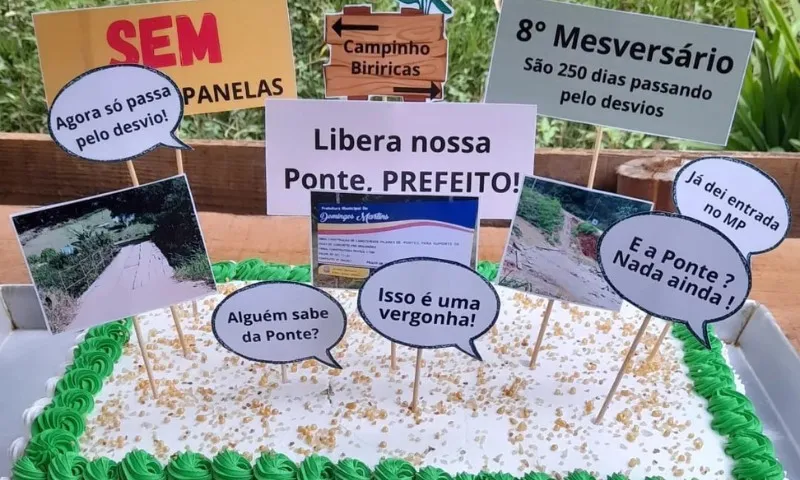 Imagem ilustrativa da imagem Com "festa de aniversário", moradores protestam contra obra inacabada no ES