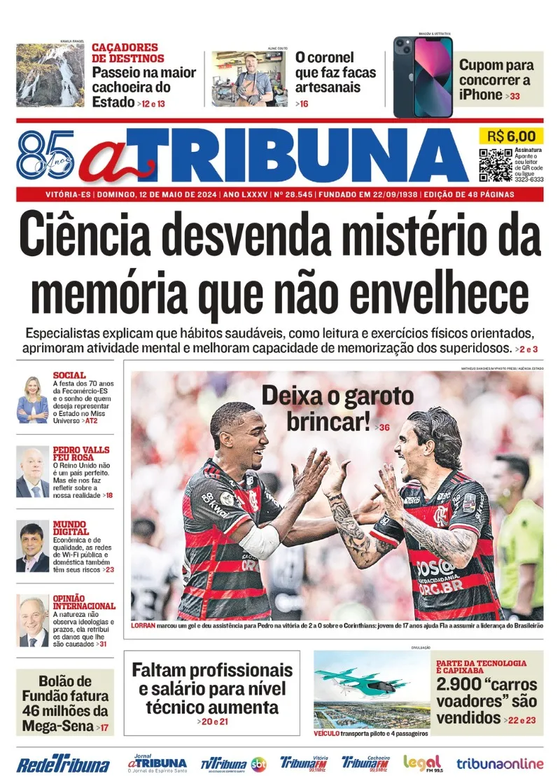 Imagem ilustrativa da imagem Confira os destaques do jornal A Tribuna deste domingo