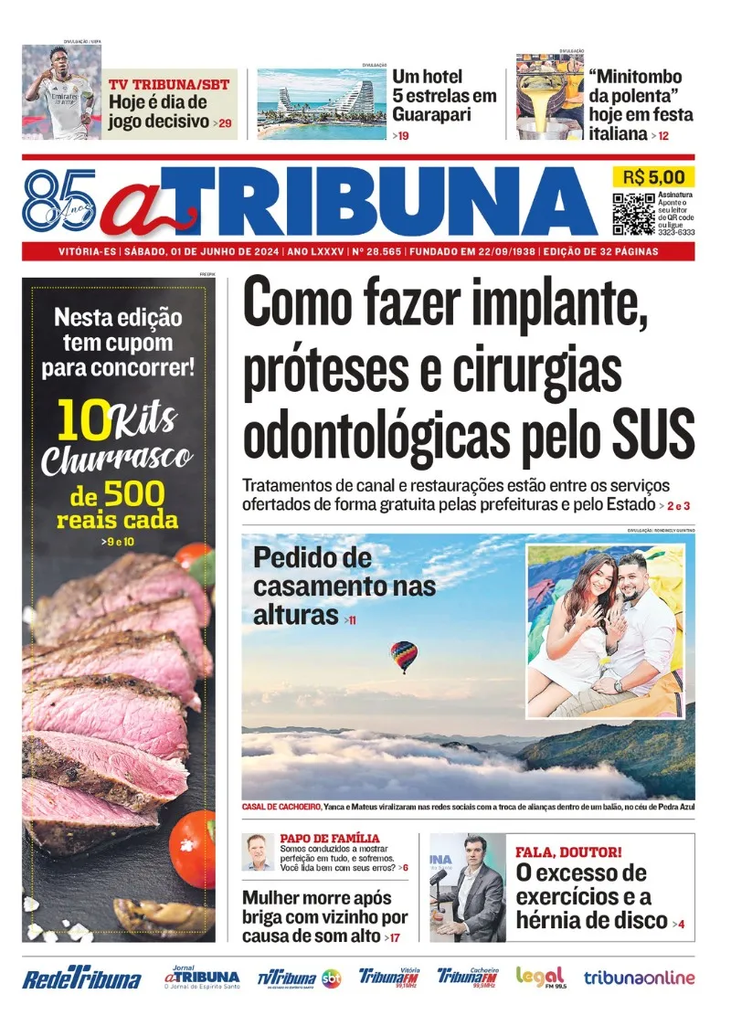 Imagem ilustrativa da imagem Confira os destaques do jornal A Tribuna deste sábado