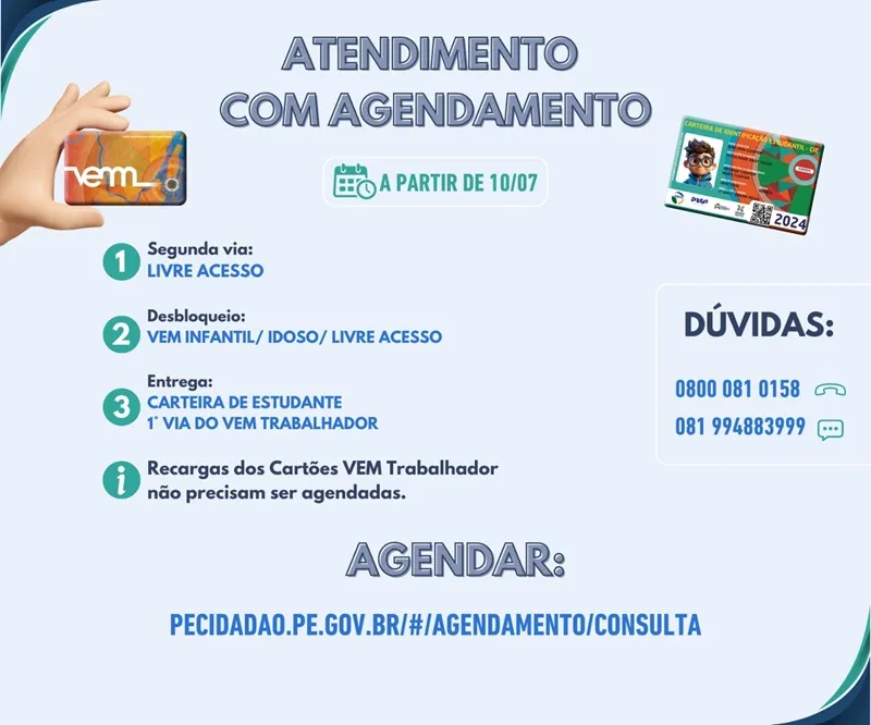 Imagem ilustrativa da imagem Grande Recife oferece agendamento para segunda via da carteira de estudante