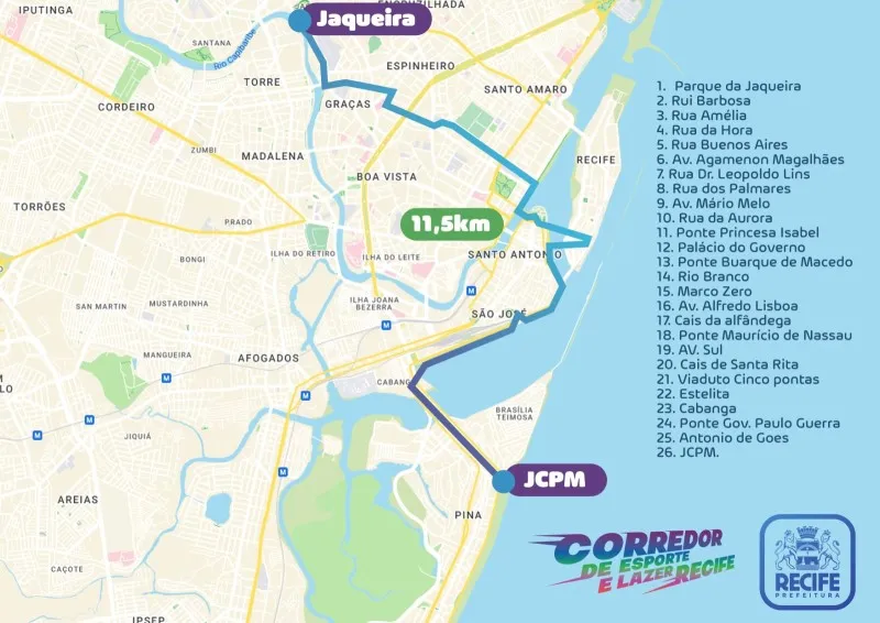 Imagem ilustrativa da imagem Prefeitura do Recife lança faixa destinada à prática de esportes aos sábados