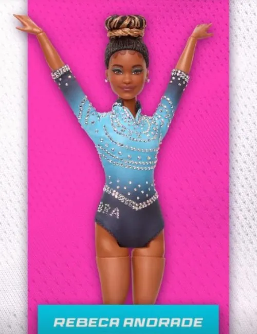 Imagem ilustrativa da imagem Rebeca Andrade ganha versão personalizada da Barbie