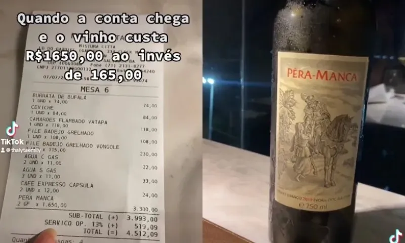 Imagem ilustrativa da imagem Amigos recebem convite de restaurante após confusão com valor de vinho