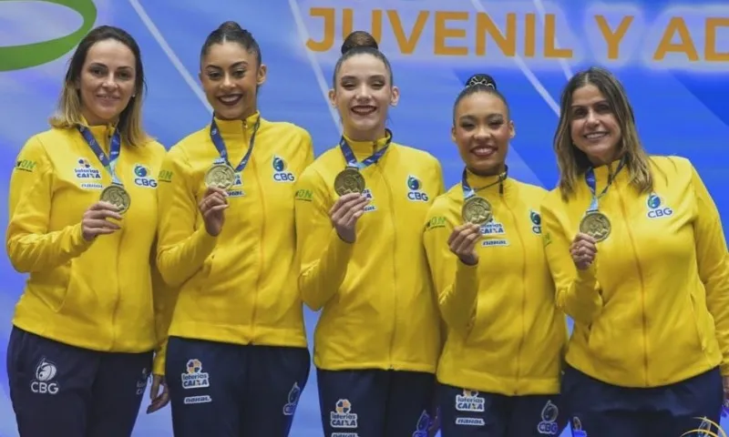 Imagem ilustrativa da imagem Capixabas ajudam Brasil a trazer festival de medalhas na Ginástica Rítmica