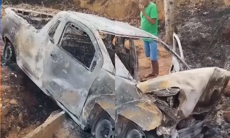 Imagem ilustrativa da imagem Carro pega fogo e motorista é salvo por testemunhas do acidente no ES