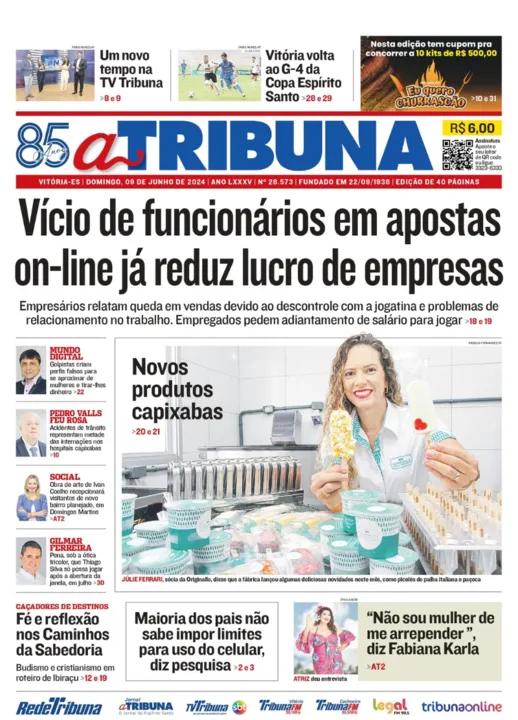 Imagem ilustrativa da imagem Confira os destaques do jornal A Tribuna deste domingo