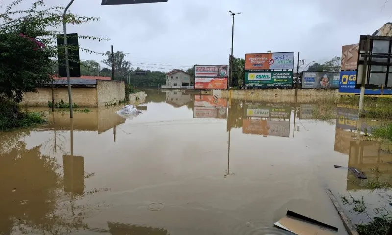 Imagem ilustrativa da imagem Enchentes agora atingem SC; mais de 800 estão fora de casa devido a inundações