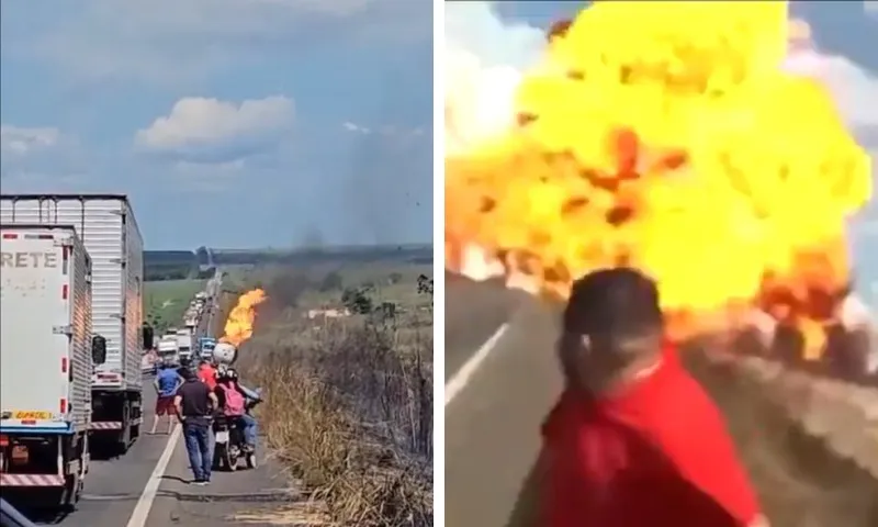 Imagem ilustrativa da imagem VÍDEO | Equipe do SBT fica ferida em explosão de caminhão no Pará