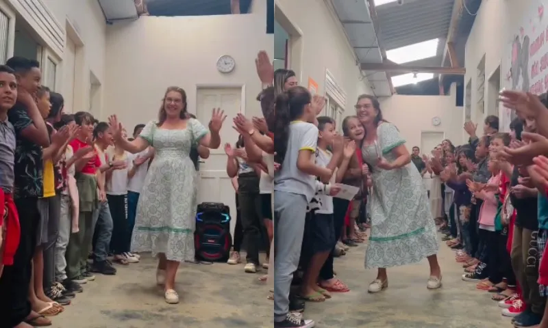 Imagem ilustrativa da imagem VÍDEO: Professora se emociona com homenagem no dia da aposentadoria em escola no ES