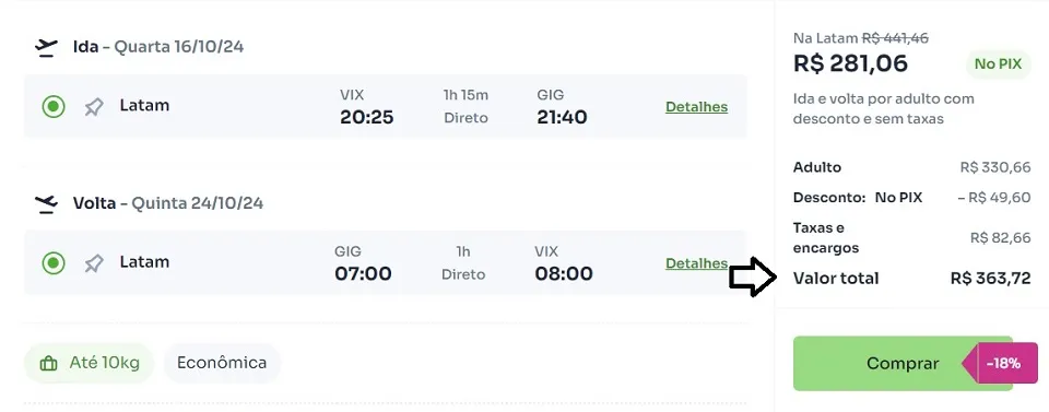 Imagem ilustrativa da imagem Voos de Vitória por apenas R$ 363 (ida e volta) no feirão de passagens aéreas