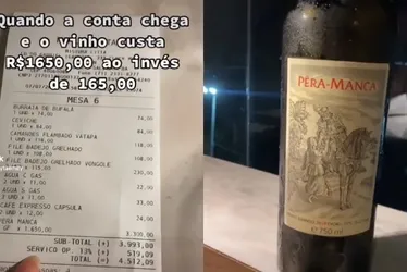 Imagem ilustrativa da imagem Amigos recebem convite de restaurante após confusão com valor de vinho