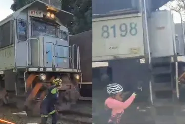 Imagem ilustrativa da imagem Ciclista é atingida por trem ao tentar tirar ‘selfie radical’