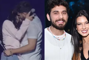 Imagem ilustrativa da imagem Gustavo Mioto e Ana Castela trocam ‘beijão’ em show; veja vídeo
