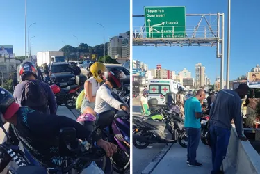 Imagem ilustrativa da imagem Motociclista sofre acidente e é arremessado da Terceira Ponte