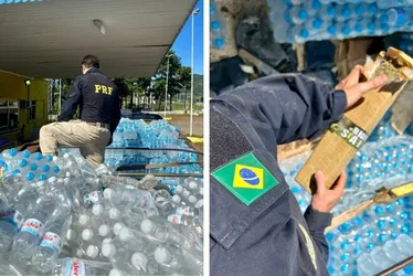 Imagem ilustrativa da imagem PRF encontra toneladas de maconha em fundo falso de carreta com doações para o RS
