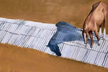 Imagem ilustrativa da imagem Pintura do cavalo Caramelo é vendida por R$ 130 mil em leilão solidário para o RS
