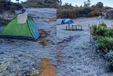 Imagem ilustrativa da imagem Região do Caparaó registra 0 ºC e geada em meio a fim de semana de calor no ES