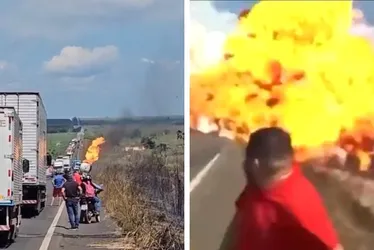 Imagem ilustrativa da imagem VÍDEO | Equipe do SBT fica ferida em explosão de caminhão no Pará